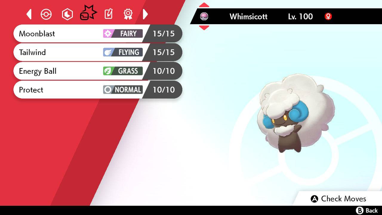 Pokemon Sword and Shield Shiny Whimsicott 6IV-EV Trained - Pokemon4Ever