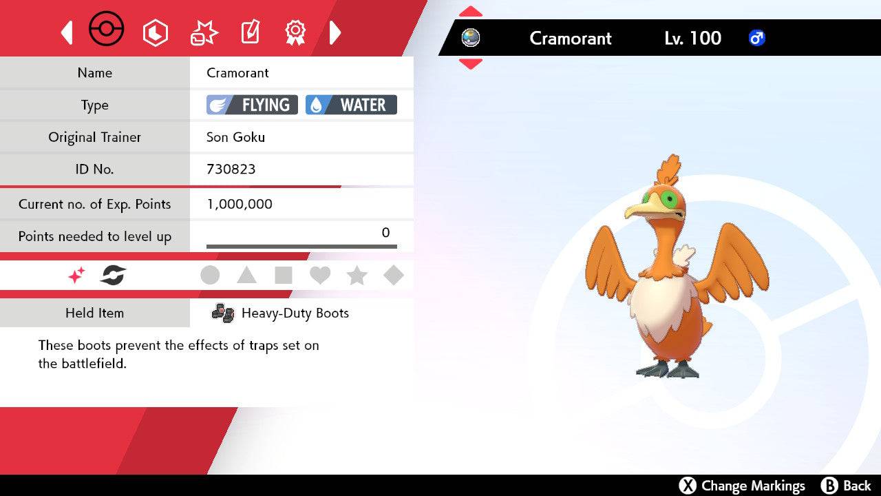 Pokemon Sword and Shield Shiny Cramorant 6IV-EV Trained - Pokemon4Ever