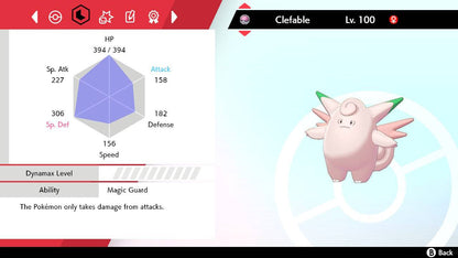 Pokemon Sword and Shield Shiny Clefable 6IV-EV Trained - Pokemon4Ever