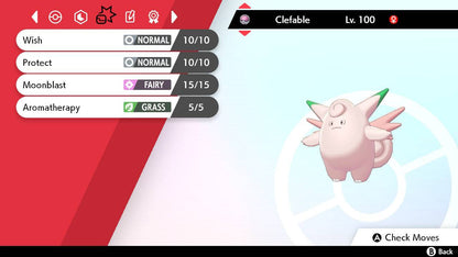Pokemon Sword and Shield Shiny Clefable 6IV-EV Trained - Pokemon4Ever