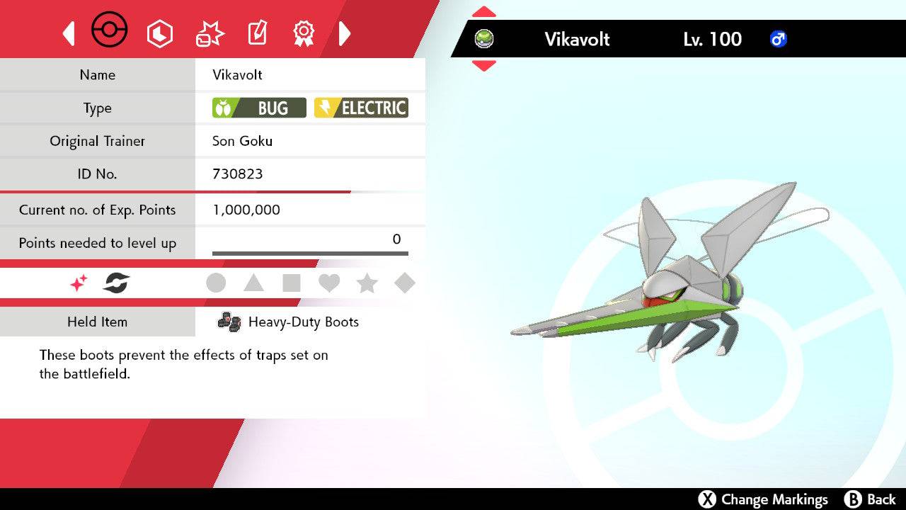 Pokemon Sword and Shield Shiny Vikavolt 6IV-EV Trained - Pokemon4Ever