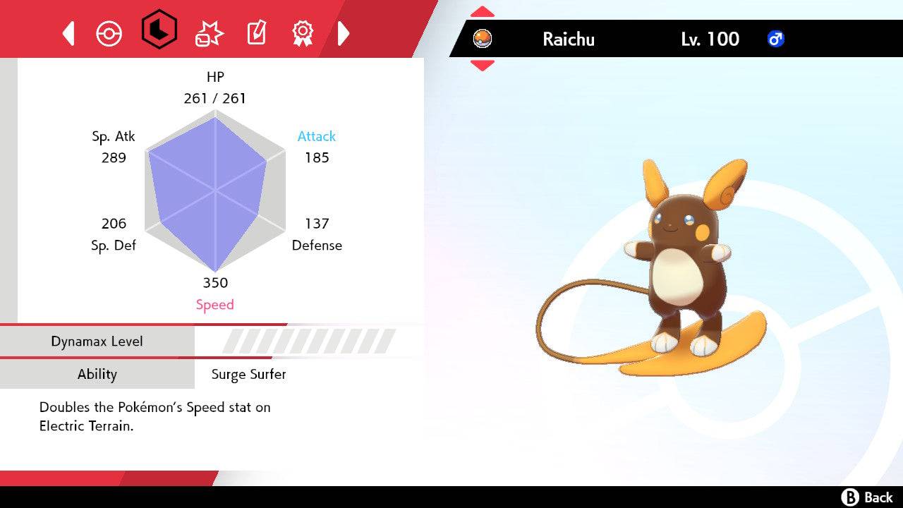 Pokemon Sword and Shield Ultra Shiny Alolan-Raichu 6IV-EV Trained - Pokemon4Ever