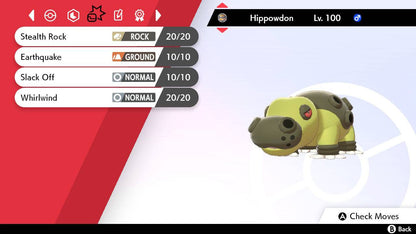 Pokemon Sword and Shield Shiny Hippowdon 6IV-EV Trained - Pokemon4Ever