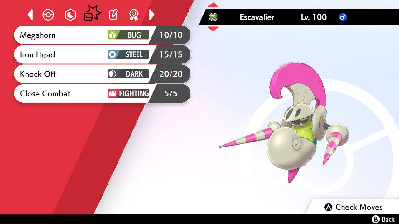 Pokemon Sword and Shield Shiny Escavalier 6IV-EV Trained - Pokemon4Ever