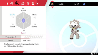 Pokemon Sword and Shield Kubfu 6IV-EV Trained - Pokemon4Ever