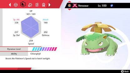 Shiny Bulbasaur/Venusaur 6IV - X/Y OR/AS S/M US/UM Let's Go Sword/Shield