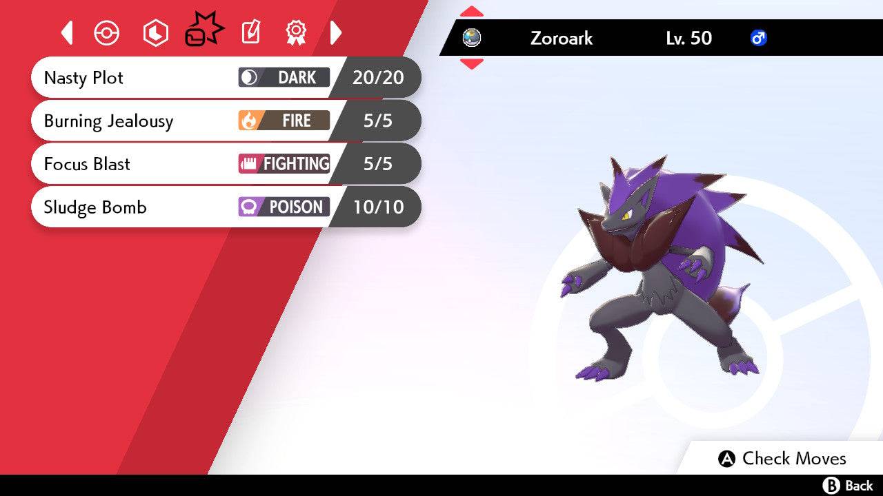 Pokemon Sword and Shield Shiny Zoroark 6IV-EV Trained - Pokemon4Ever