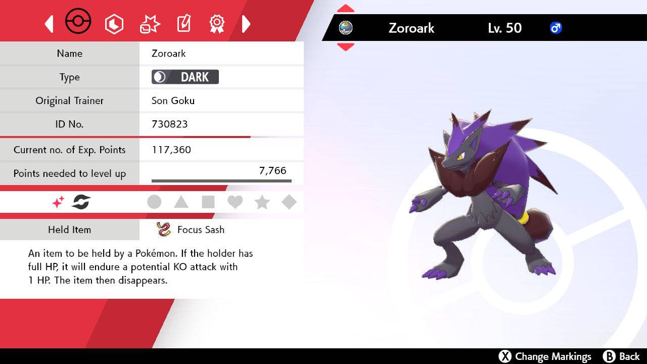 Pokemon Sword and Shield Shiny Zoroark 6IV-EV Trained – Pokemon4Ever