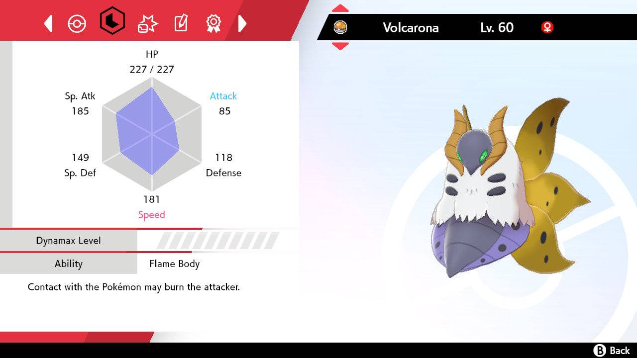 Pokemon Sword and Shield Shiny Volcarona 6IV-EV Trained - Pokemon4Ever