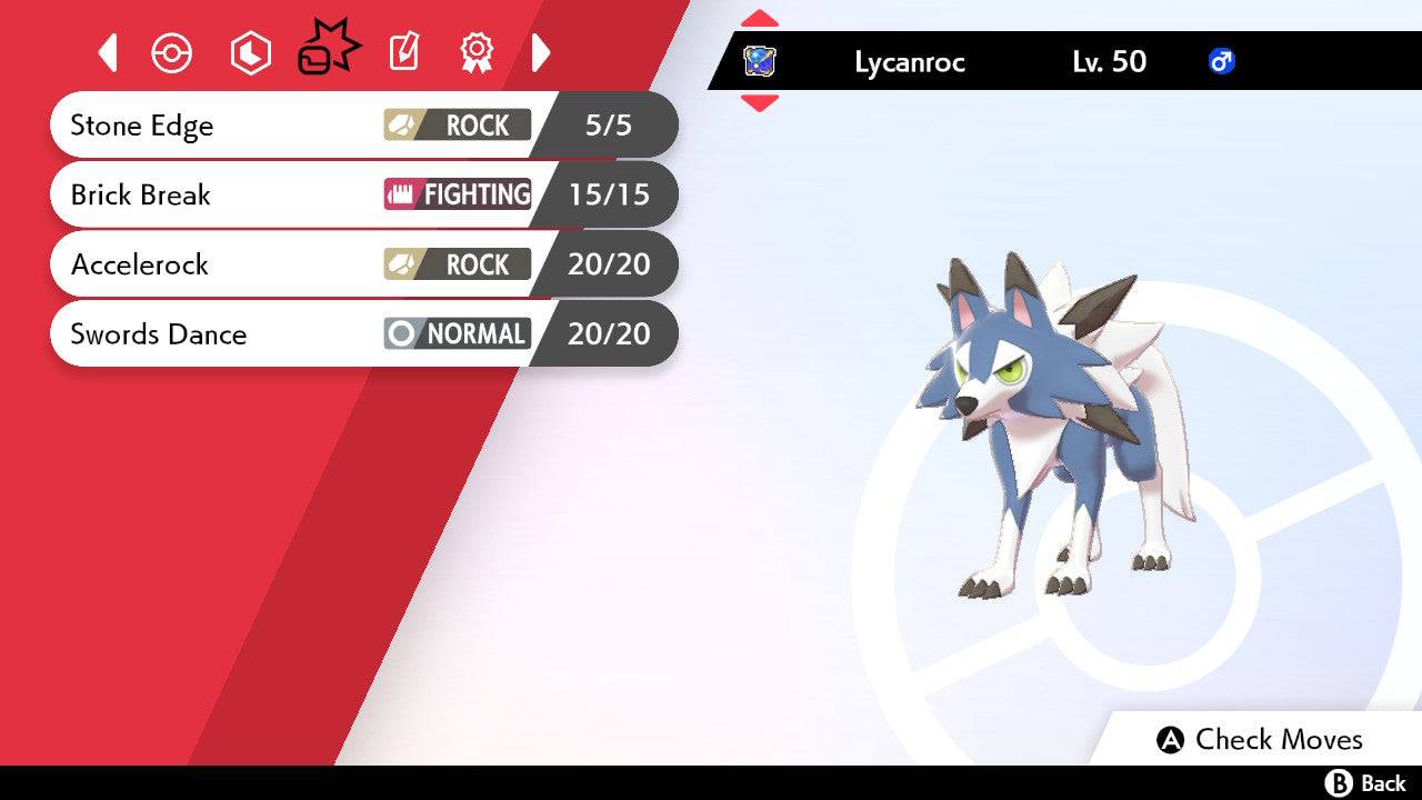 Pokemon Sword and Shield Shiny Midday Form Lycanroc 6IV-EV Trained - Pokemon4Ever