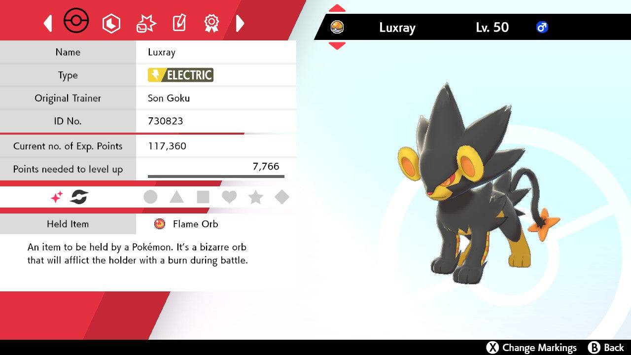 Pokemon Sword and Shield Shiny Luxray 6IV-EV Trained – Pokemon4Ever