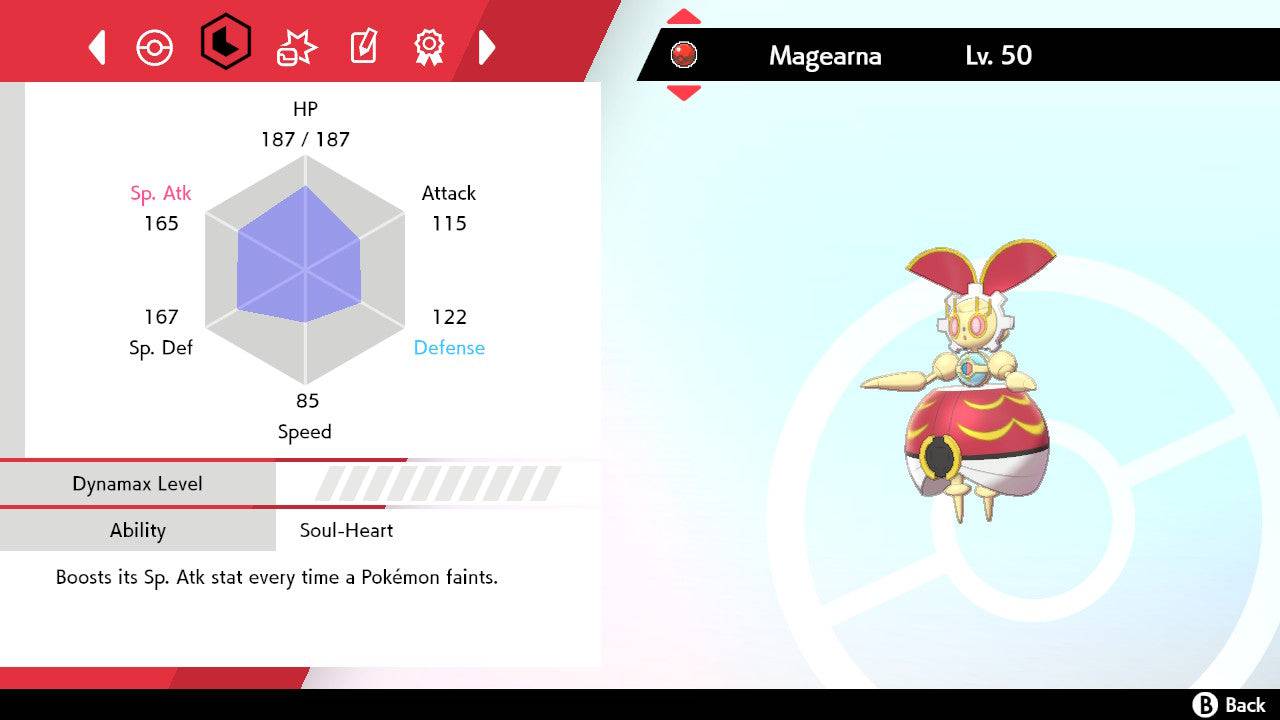 Pokemon Home Original Color Magearna 6IV-EV Competitively Trained ...