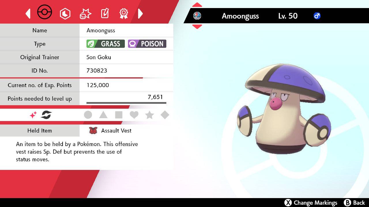 Pokemon Sword and Shield Shiny Amoonguss 6IV-EV Trained - Pokemon4Ever