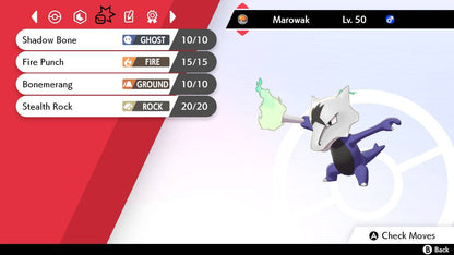 Pokemon Sword and Shield Shiny Alolan Marowak 6IV-EV Trained - Pokemon4Ever