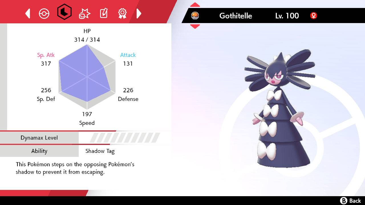 Pokemon Sword and Shield Shiny Gothitelle 6IV-EV Trained - Pokemon4Ever