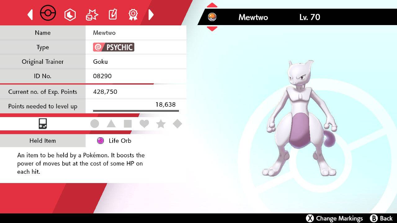 Pokemon Sword and Shield Mewtwo 6IV-EV Trained - Pokemon4Ever