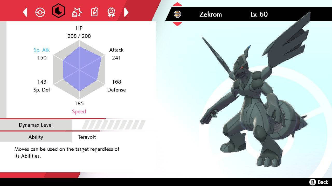 Pokemon Sword and Shield Zekrom 6IV-EV Trained - Pokemon4Ever