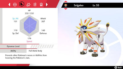 Pokemon Sword and Shield Solgaleo 6IV-EV Trained - Pokemon4Ever