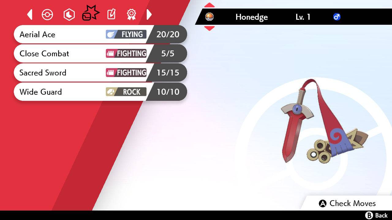 Pokemon Sword and Shield Shiny Honedge 6IV-EV Trained - Pokemon4Ever