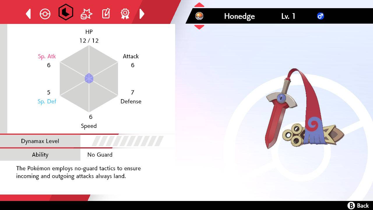 Pokemon Sword and Shield Shiny Honedge 6IV-EV Trained - Pokemon4Ever