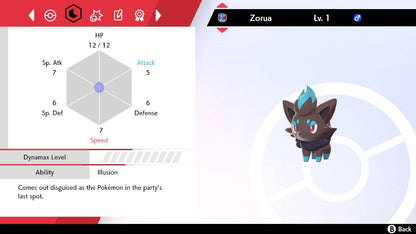 Pokemon Sword and Shield Shiny Zorua 6IV-EV Trained - Pokemon4Ever