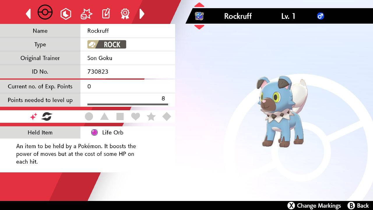 Pokemon Sword and Shield Shiny Rockruff 6IV-EV Trained - Pokemon4Ever