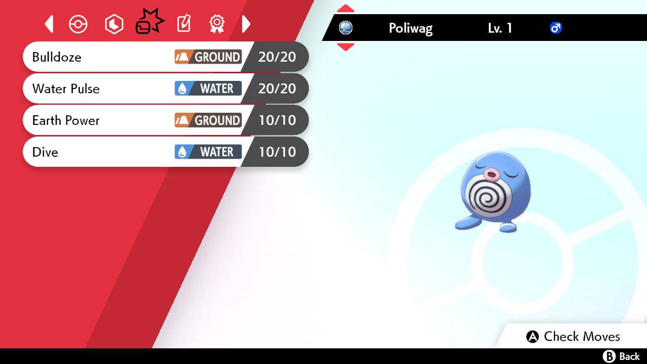 Pokemon Sword and Shield Shiny Poliwag 6IV-EV Trained - Pokemon4Ever