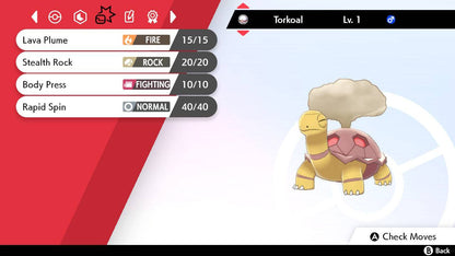 Pokemon Sword and Shield Shiny Torkoal 6IV-EV Trained - Pokemon4Ever