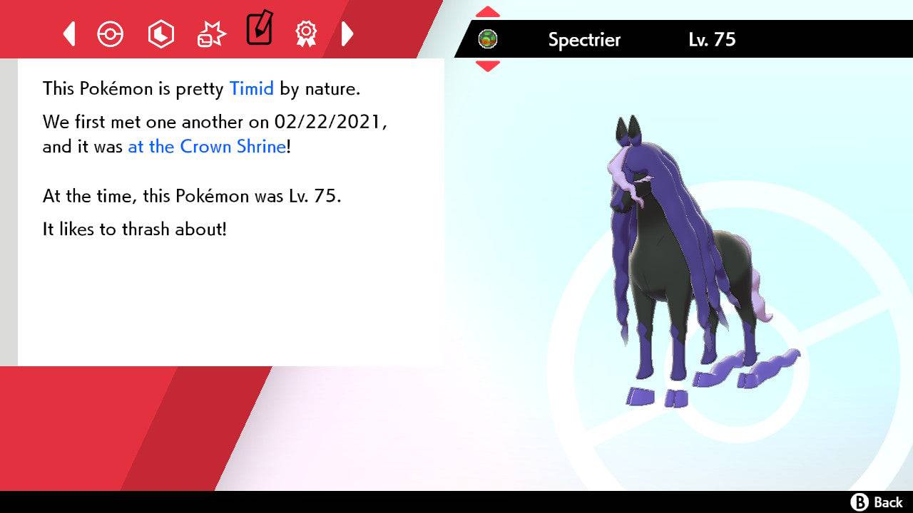 Pokemon Sword and Shield Spectrier 6IV-EV Trained - Pokemon4Ever