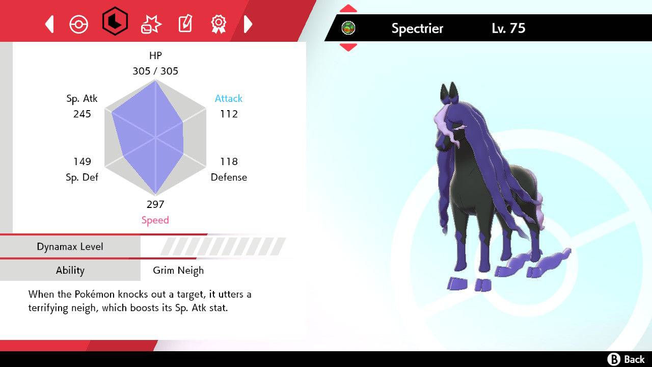 Pokemon Sword and Shield Spectrier 6IV-EV Trained - Pokemon4Ever