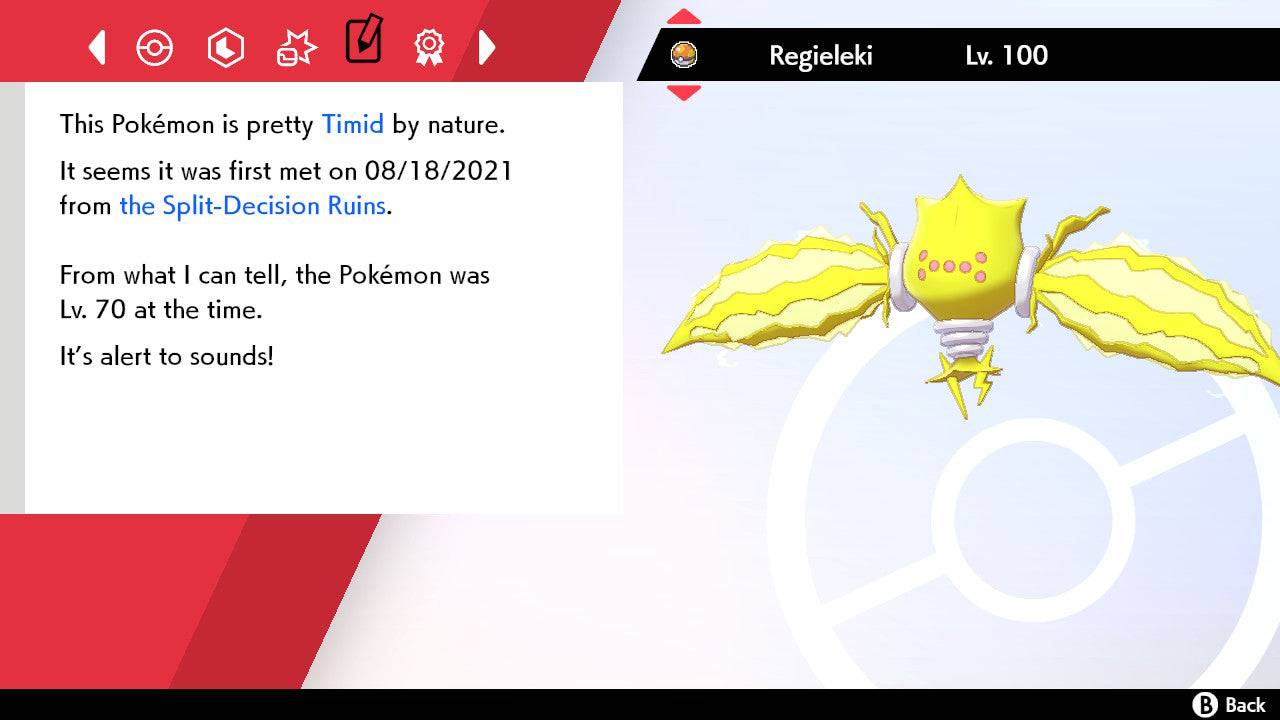 Pokemon Sword and Shield Ultra Shiny Regieleki 6IV-EV Trained - Pokemon4Ever