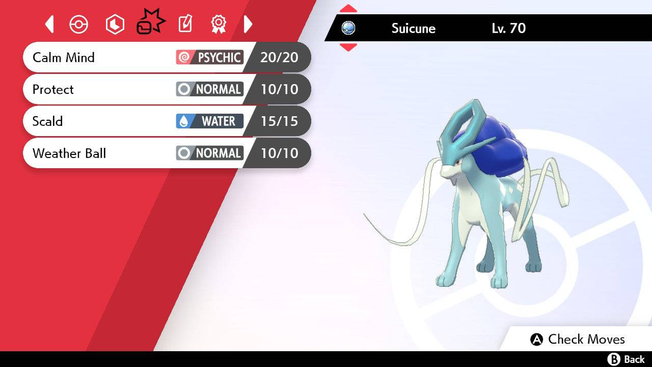 Pokemon Sword and Shield Shiny Suicune 6IV-EV Trained - Pokemon4Ever