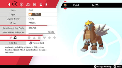 Pokemon Sword and Shield Shiny Entei 6IV-EV Trained - Pokemon4Ever