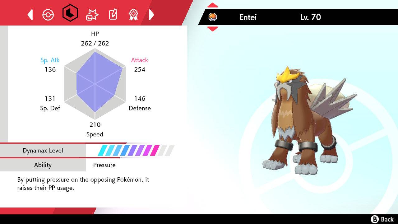 Pokemon Sword and Shield Shiny Entei 6IV-EV Trained - Pokemon4Ever