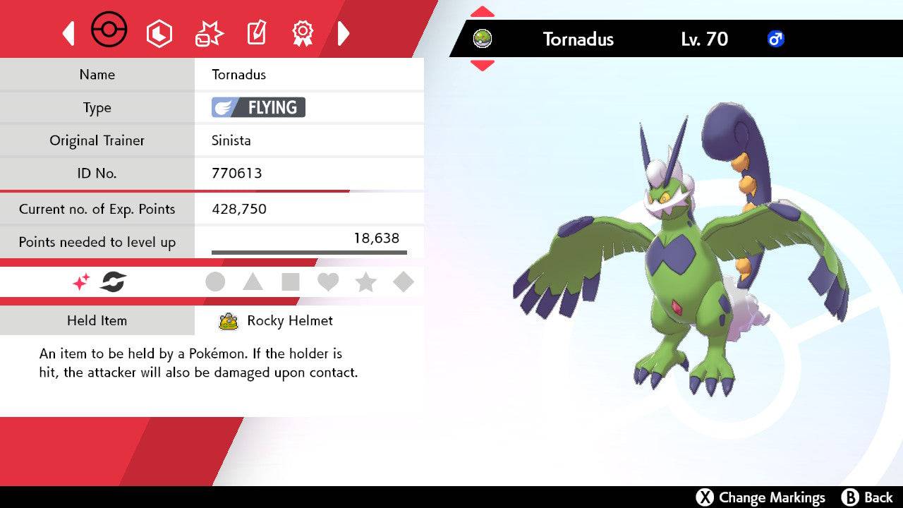 Pokemon Sword and Shield Shiny Tornadus-Therian 6IV-EV Trained - Pokemon4Ever