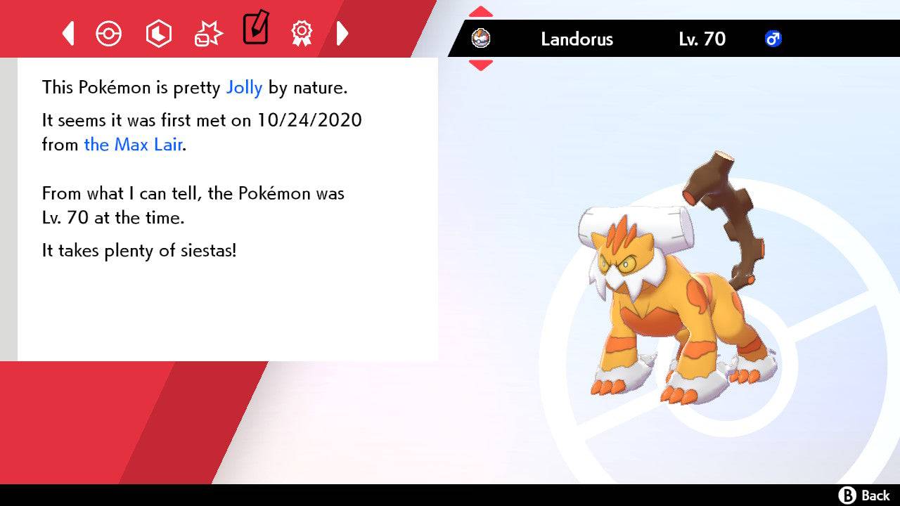 Pokemon Sword and Shield Shiny Landorus-Therian 6IV-EV Trained - Pokemon4Ever