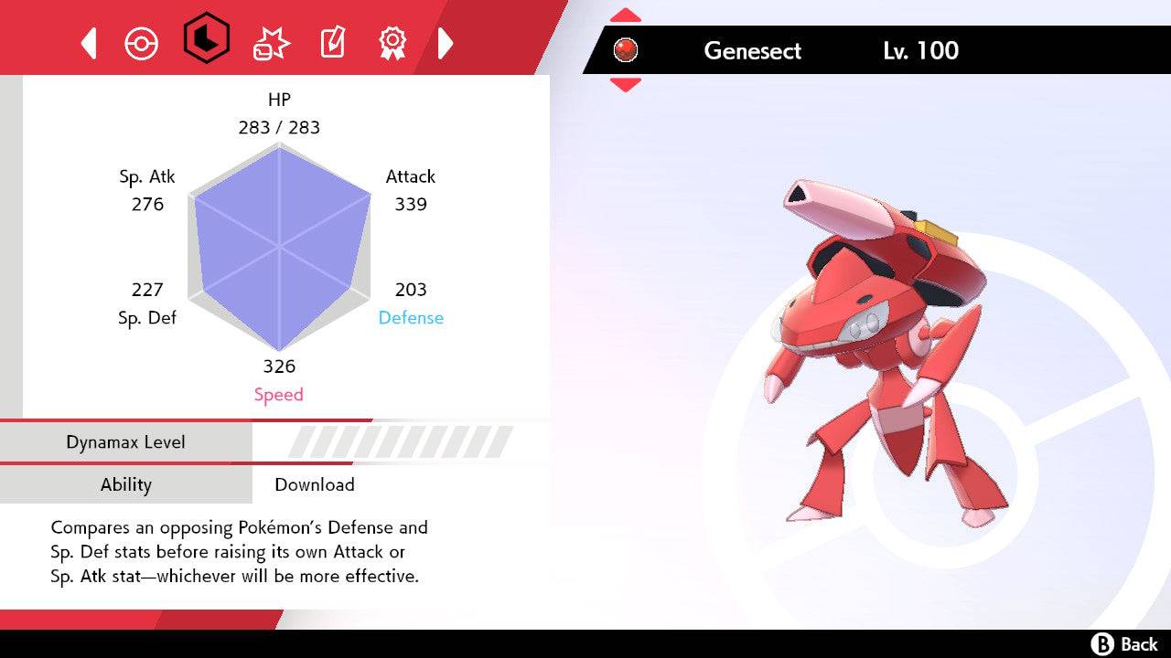 Pokemon Sword and Shield Ultra Shiny Genesect 6IV-EV Trained - Pokemon4Ever