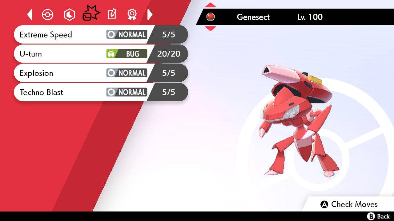 Pokemon Sword and Shield Ultra Shiny Genesect 6IV-EV Trained - Pokemon4Ever