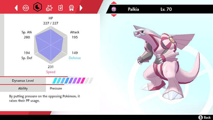 Pokemon Sword and Shield Shiny Palkia 6IV-EV Trained - Pokemon4Ever