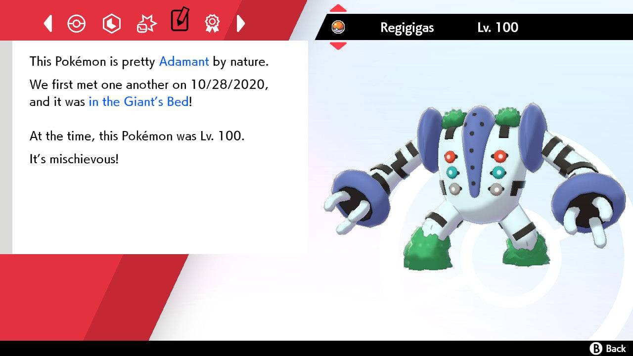 Pokemon Sword and Shield Ultra Shiny Regigigas 6IV-EV Trained - Pokemon4Ever