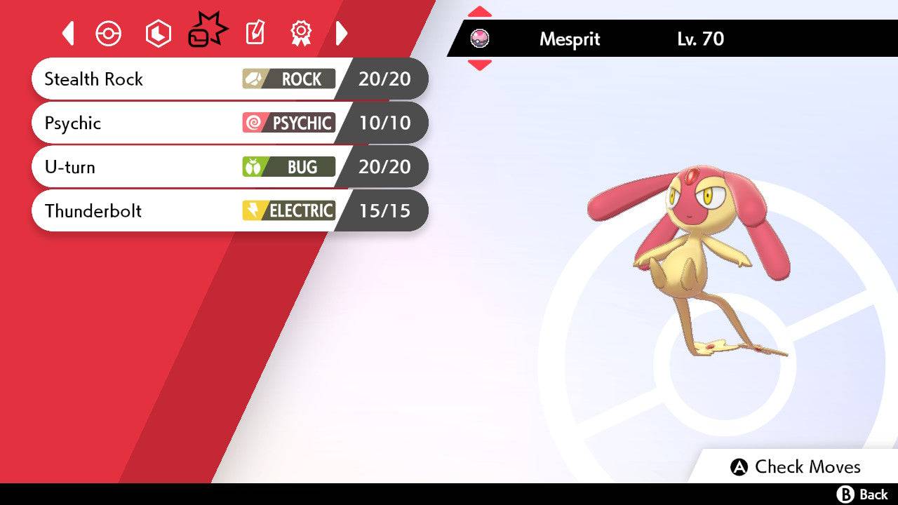 Pokemon Sword and Shield Shiny Mesprit 6IV-EV Trained - Pokemon4Ever