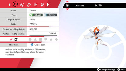 Pokemon Sword and Shield Shiny Kartana 6IV-EV Trained - Pokemon4Ever