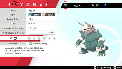 Pokemon Sword and Shield Shiny Aggron 6IV-EV Trained - Pokemon4Ever