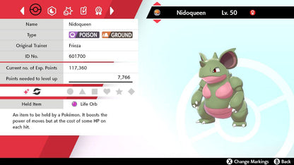 Pokemon Sword and Shield Shiny Nidoqueen 6IV-EV Trained - Pokemon4Ever