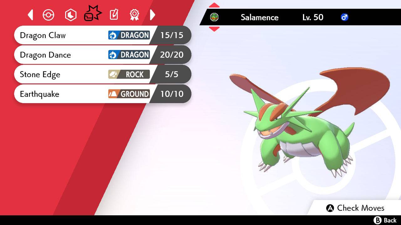 Pokemon Sword and Shield Ultra Shiny Salamence 6IV-EV Trained