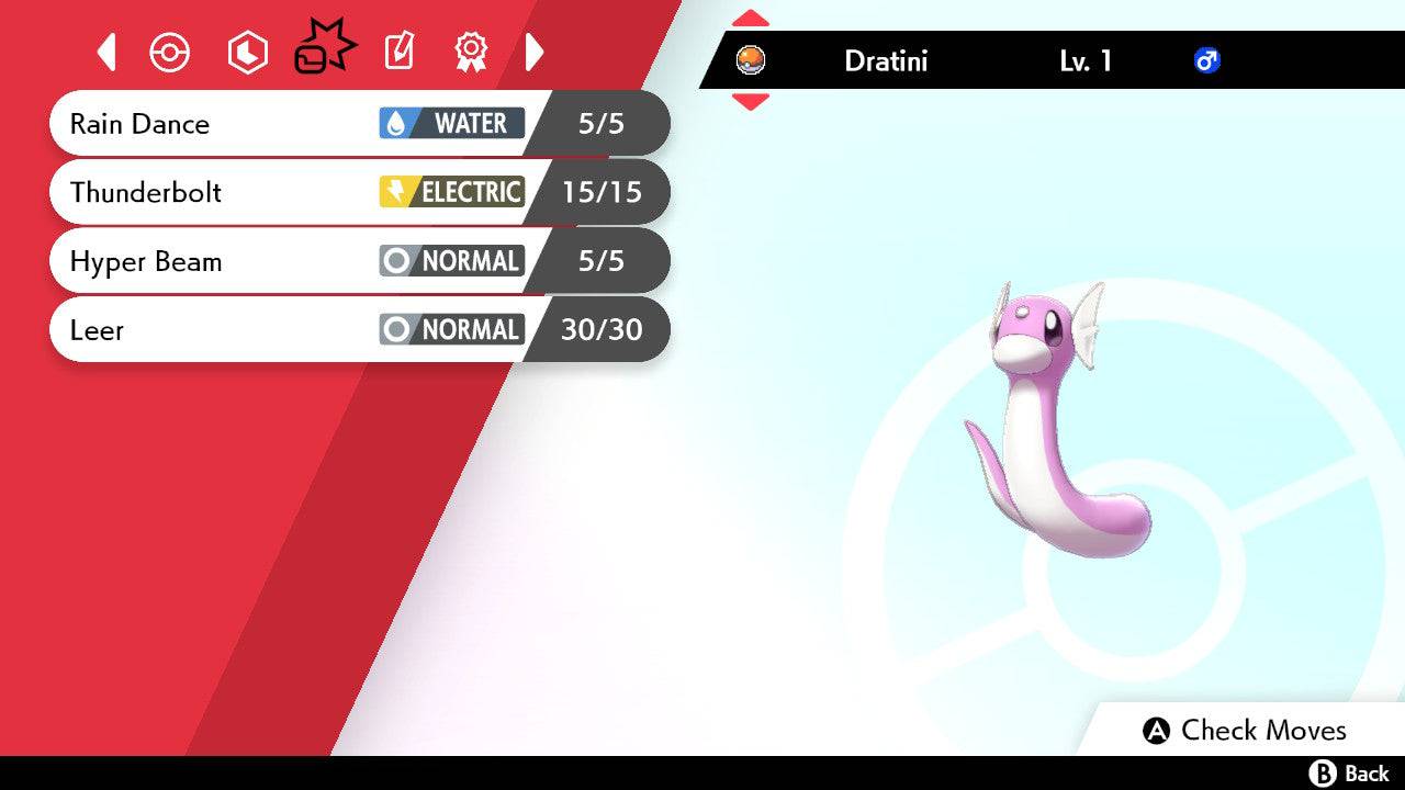 Pokemon Sword and Shield Shiny Dratini 6IV-EV Trained - Pokemon4Ever