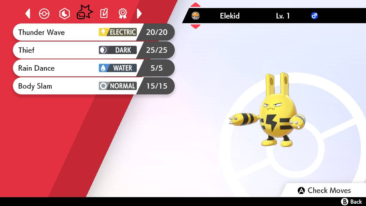 Pokemon Sword and Shield Shiny Elekid 6IV-EV Trained - Pokemon4Ever