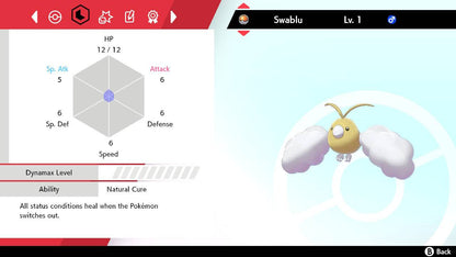 Pokemon Sword and Shield Shiny Swablu 6IV-EV Trained - Pokemon4Ever