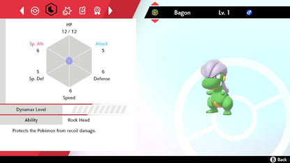 Pokemon Sword and Shield Shiny Bagon 6IV-EV Trained - Pokemon4Ever