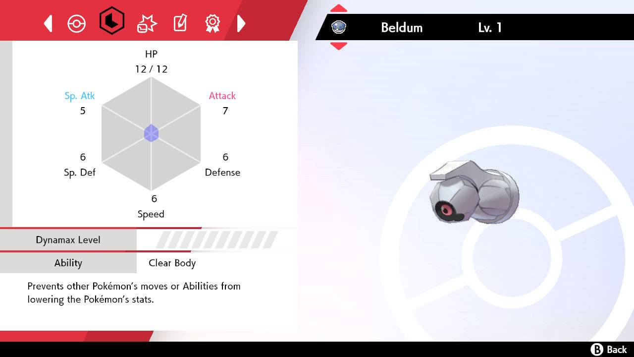 Pokemon Sword and Shield Shiny Beldum 6IV-EV Trained - Pokemon4Ever